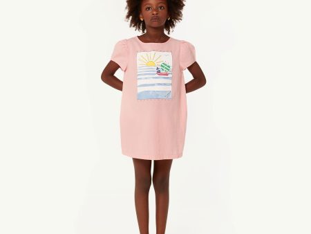 Girls Pink Landscape Cotton Dress Supply