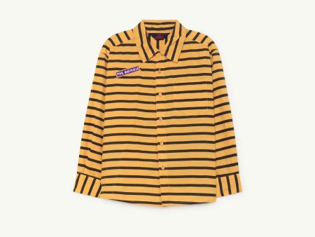 Girls & Boys Yellow Stripes Cotton Shirt Online now