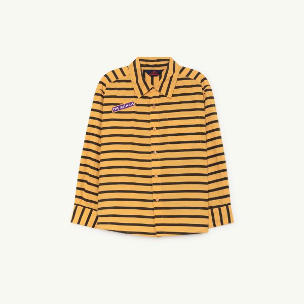 Girls & Boys Yellow Stripes Cotton Shirt Online now