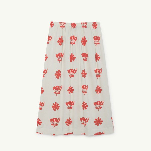 Girls White Flowers Cotton Skirt For Sale