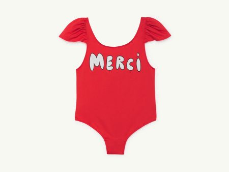 Girls Red Merci Swimsuit on Sale