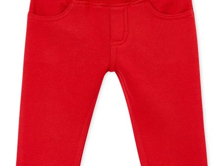 Baby Boys Red Cotton Trousers on Sale