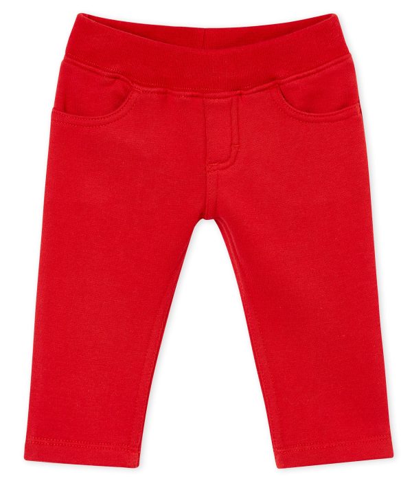 Baby Boys Red Cotton Trousers on Sale