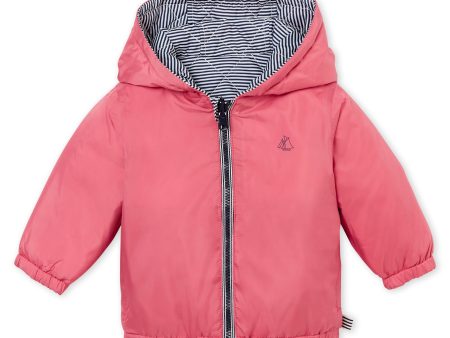 Baby Girls Pink & Grey Reversibie Coat Fashion