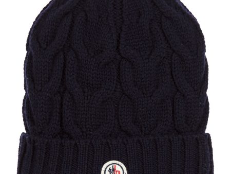 Boys Black  BERRETTO  Virgin Wool Hat Hot on Sale