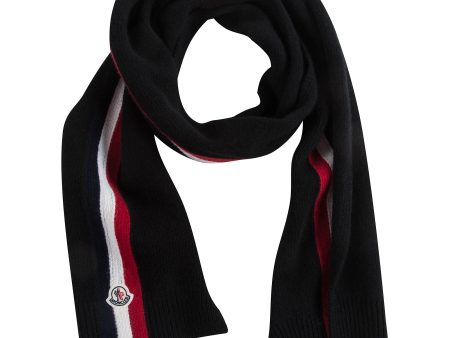 Boys Black  SCIARPA  Virgin Wool Scarf Discount