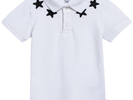 Baby Boys  White Viscose Polo Shirt Online now