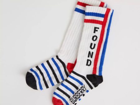 Boys & Girls White Striped Cotton Socks Online Hot Sale