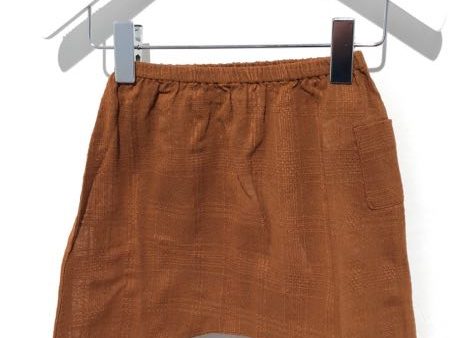 Baby Boys & Girls Camel Cotton Woven Trousers For Discount