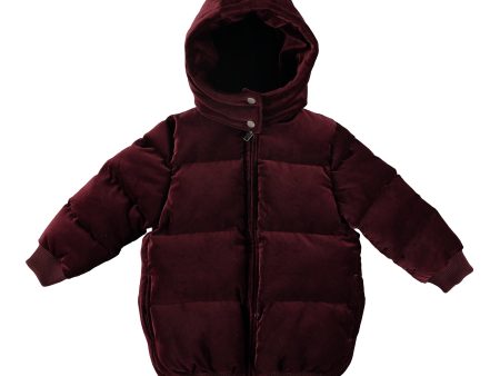 Girls Red Wine Cotton Jacket Online Hot Sale