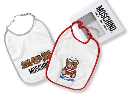 Baby Boys & Girls White Cotton Teddy Bear Bibs Gift Set Discount