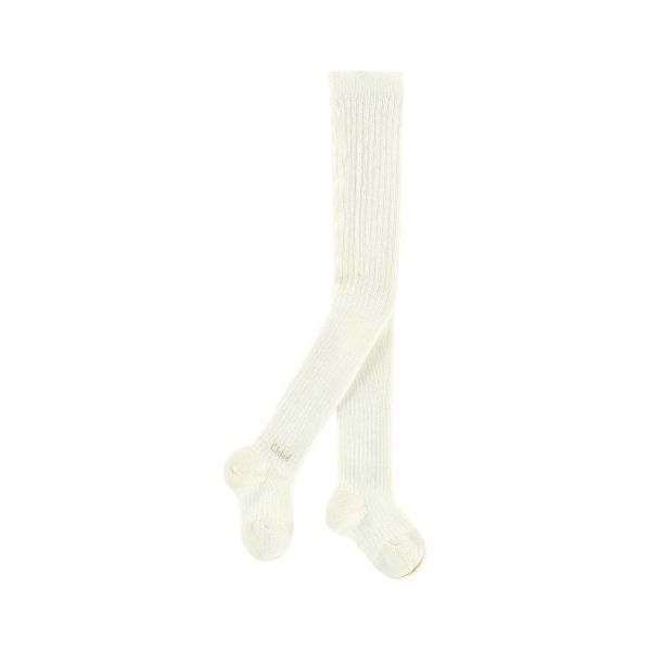 Girls White Cotton Tights on Sale