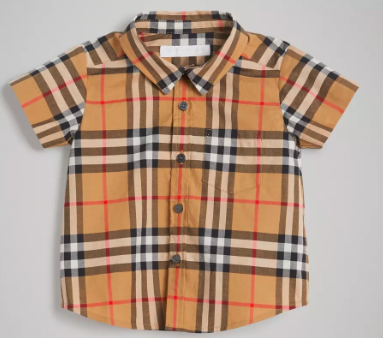 Baby Boys Antique Yellow Check Cotton Polo Shirt Online Hot Sale