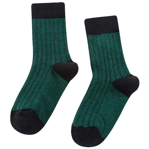 Boys & Girls Green Cotton Knitted Socks Online Hot Sale