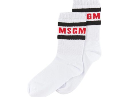 Boys & Girls White Logo Socks Online