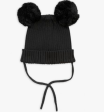 Baby Black Organic Cotton Ear Hat on Sale