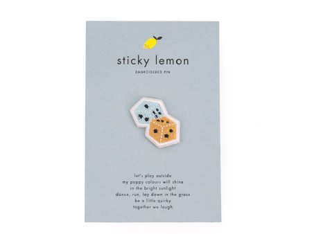 Sticky lemon Embroidered pins Dice Online now