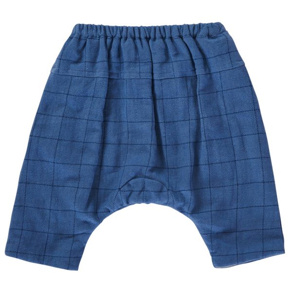 Baby Blue Check Cotton Trousers Online Sale