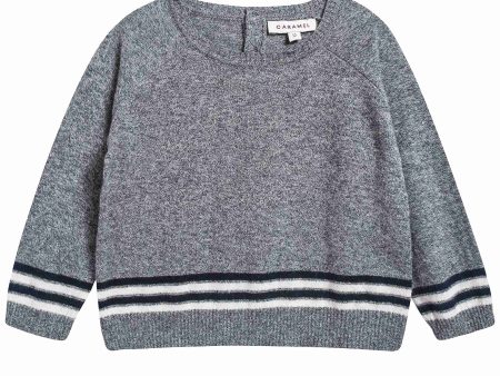 Baby Boys Charcoal Cotton Knitwear Jumper Hot on Sale