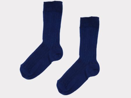 Boys Rich Blue Cotton Socks Online