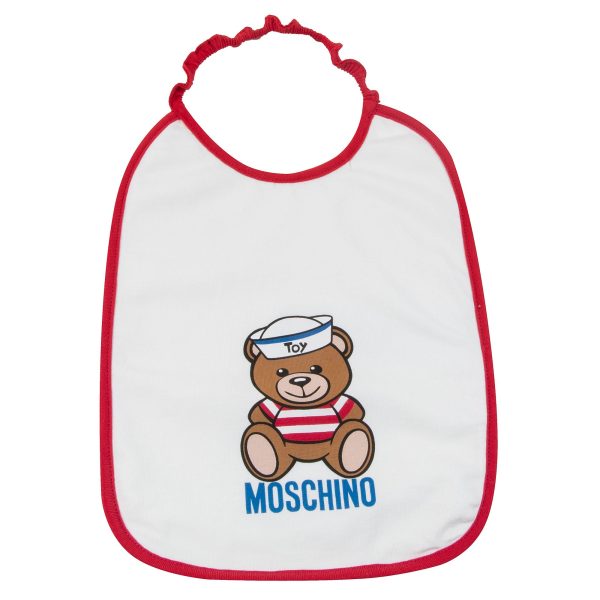 Baby Boys & Girls White Cotton Teddy Bear Bibs Gift Set Discount