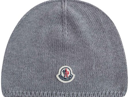 Baby Boys Grey Virgin Wool Hat Hot on Sale