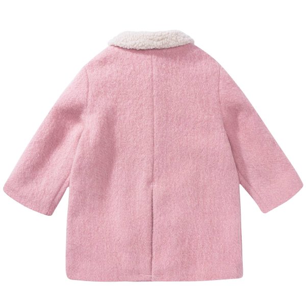 Girls Pale Pink Woven Coat For Discount