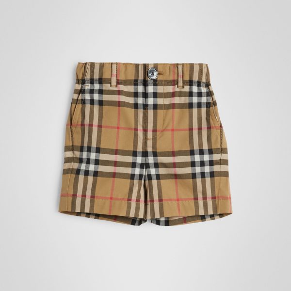 Baby Boys Antique Yellow Cotton Shorts Online now