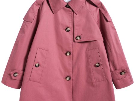 Girls Rose Pink Cotton Coat Online Sale