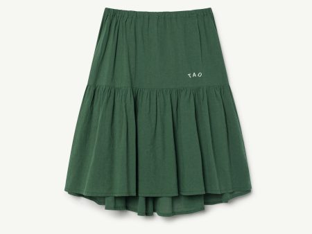 Girls Green Black Cotton Skirt For Sale