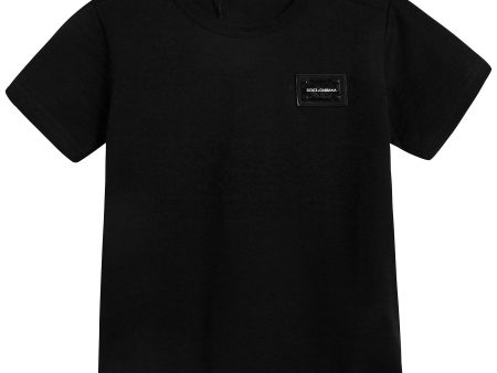 Baby Boys Black Cotton T-shirt Online Sale