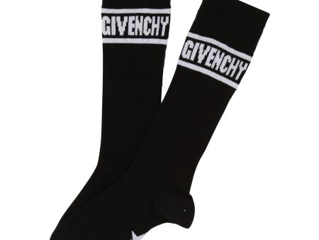 Boys Black Logo Cotton Socks Sale