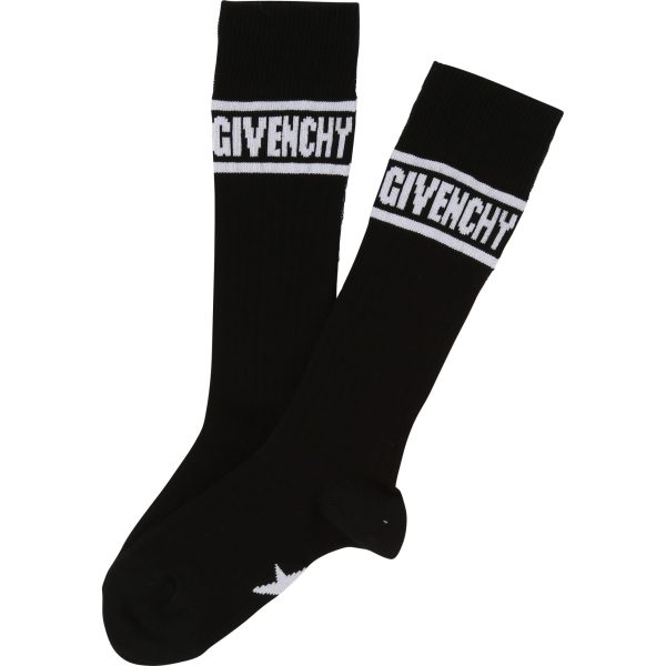 Boys Black Logo Cotton Socks Sale