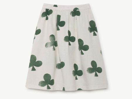 Girls White Clovers Cotton Skirt Supply