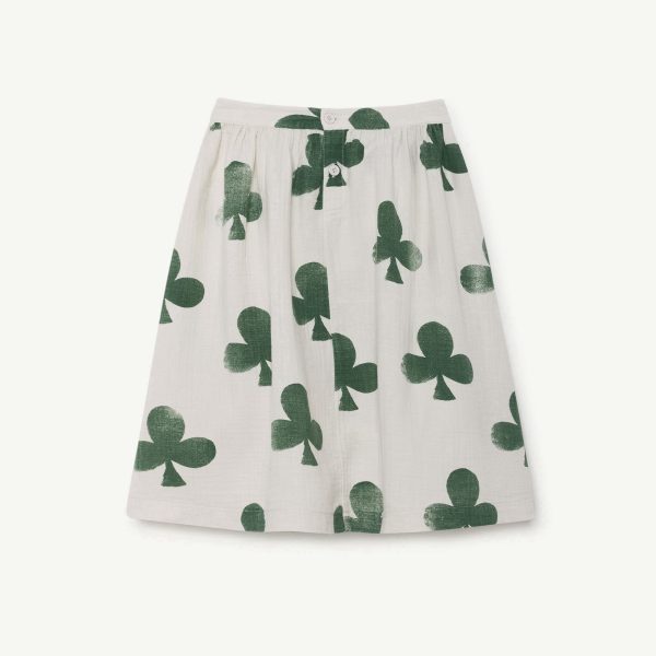 Girls White Clovers Cotton Skirt Supply