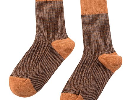 Boys & Girls Brown Cotton Knitted Socks Cheap