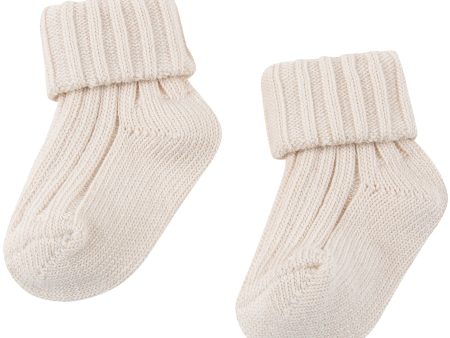 Baby Ecru Cotton Knitwear Socks Hot on Sale