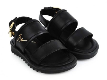 Baby Black Calf Leather Sandal Supply