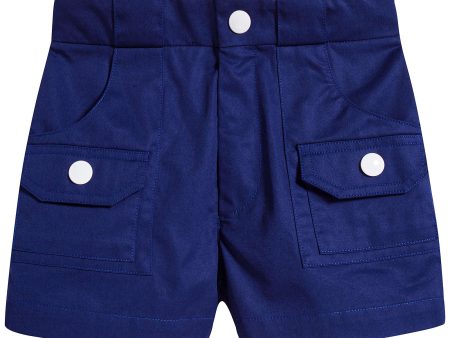 Girls Intense Blue Cotton Shorts Cheap