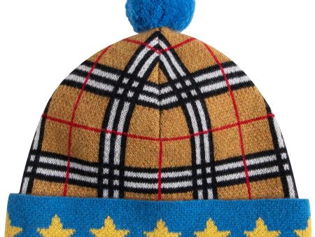 Boys & Girls Yellow Check Cashmere Hat on Sale