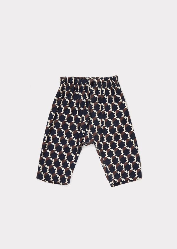 Baby Blue & Chocolate Cotton Trousers Discount