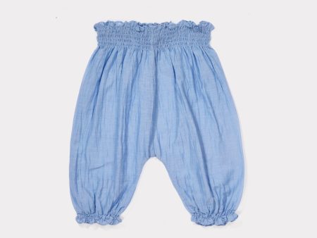 Baby Azure Blue Woven Trousers Online Hot Sale