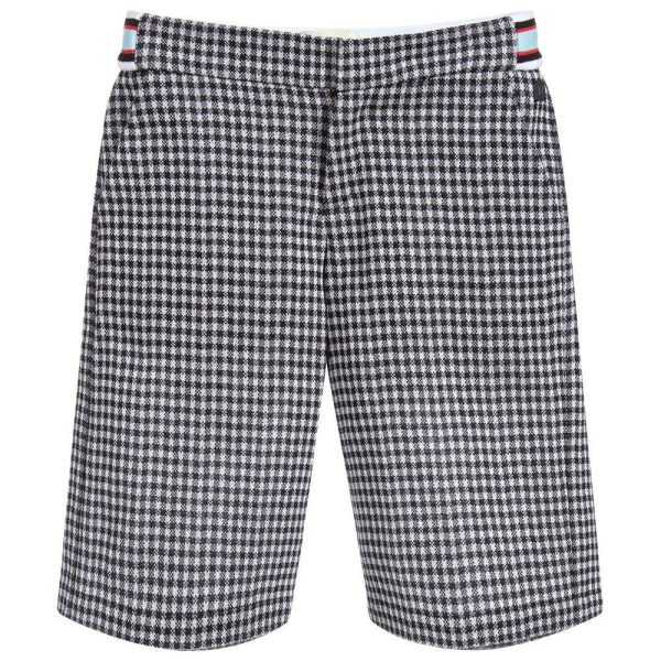 Boys Black Check Shorts Fashion