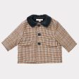 Baby Beige Wool Check Pure New Wool Coat Supply