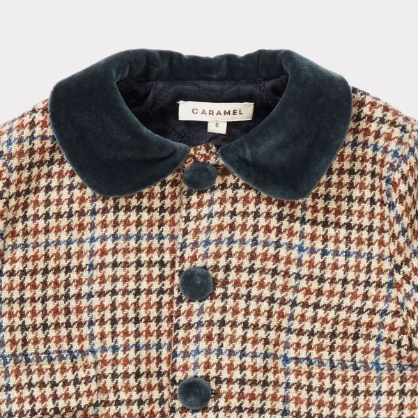 Baby Beige Wool Check Pure New Wool Coat Supply