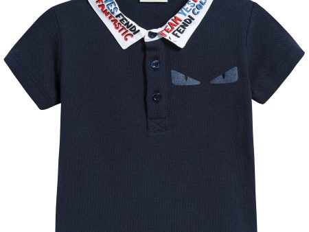 Baby Boys Blue Cotton Polo Shirt Sale