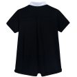 Baby Boys Black Bow Trims Cotton Short Babygrow Fashion