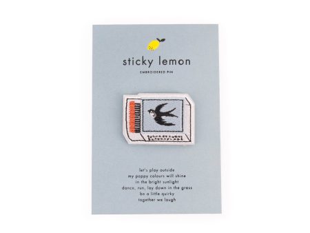 Sticky lemon Embroidered Pins Matchbox Online