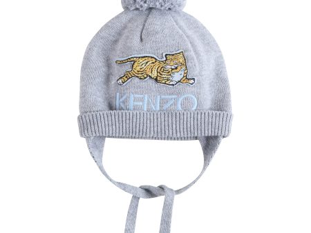 Baby Boys Marl Grey Cotton Hat For Cheap