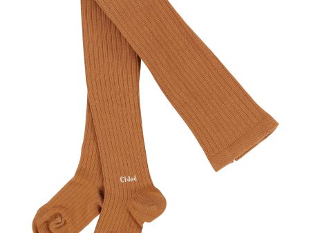 Girls Brown Cotton Tights Fashion